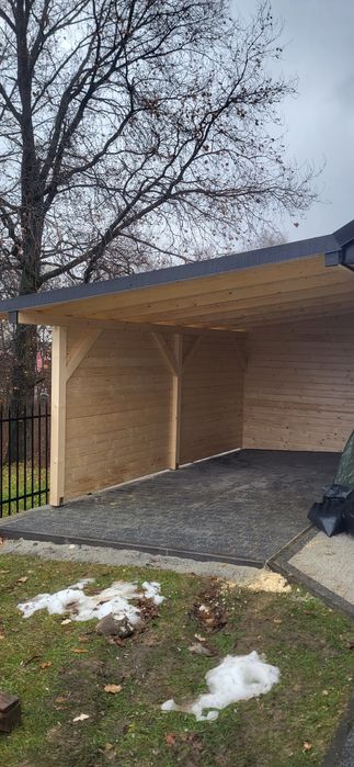 Wiata Zadaszenie krokiew poliweglan deska tarasowa  montaż