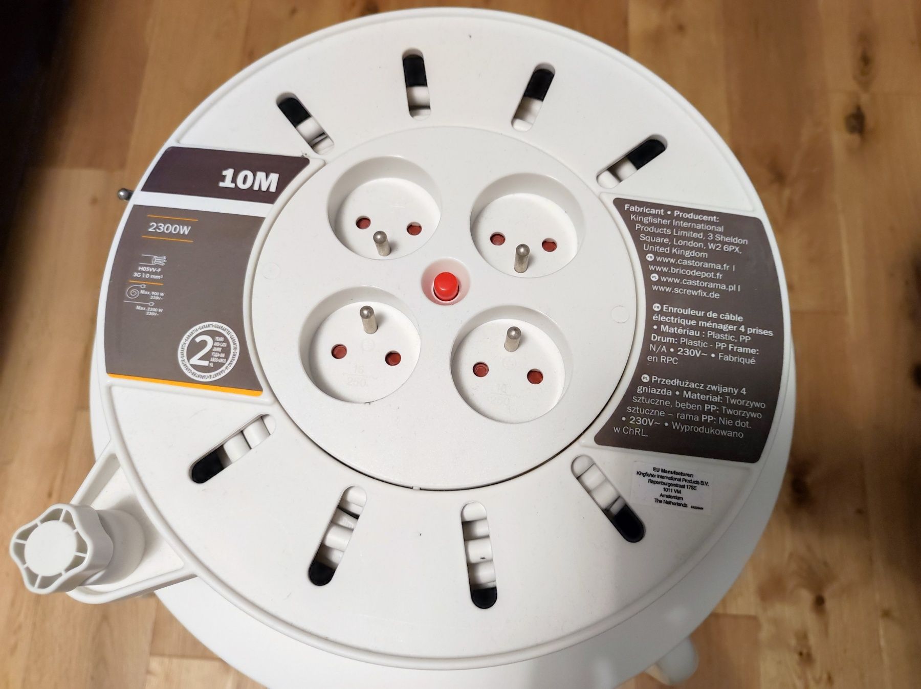Przedłużacz bębnowy Diall 4 x 10 A 3 x 1 mm2 10 m