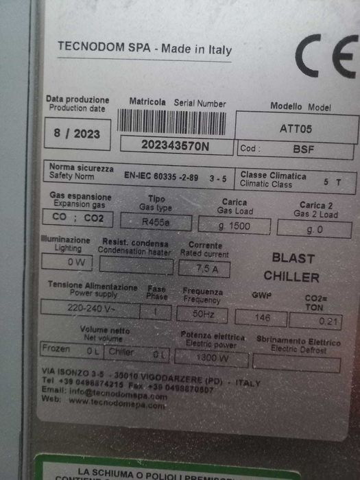 Zamrażarka szokowa Tecnodom Spa ATT05 Bielsko-Biała