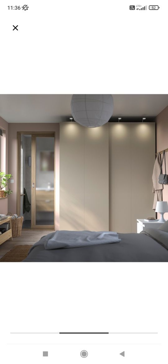 Drzwi przesuwne IKEA Do szafy Pax, model Hasvik kolor beżowy,