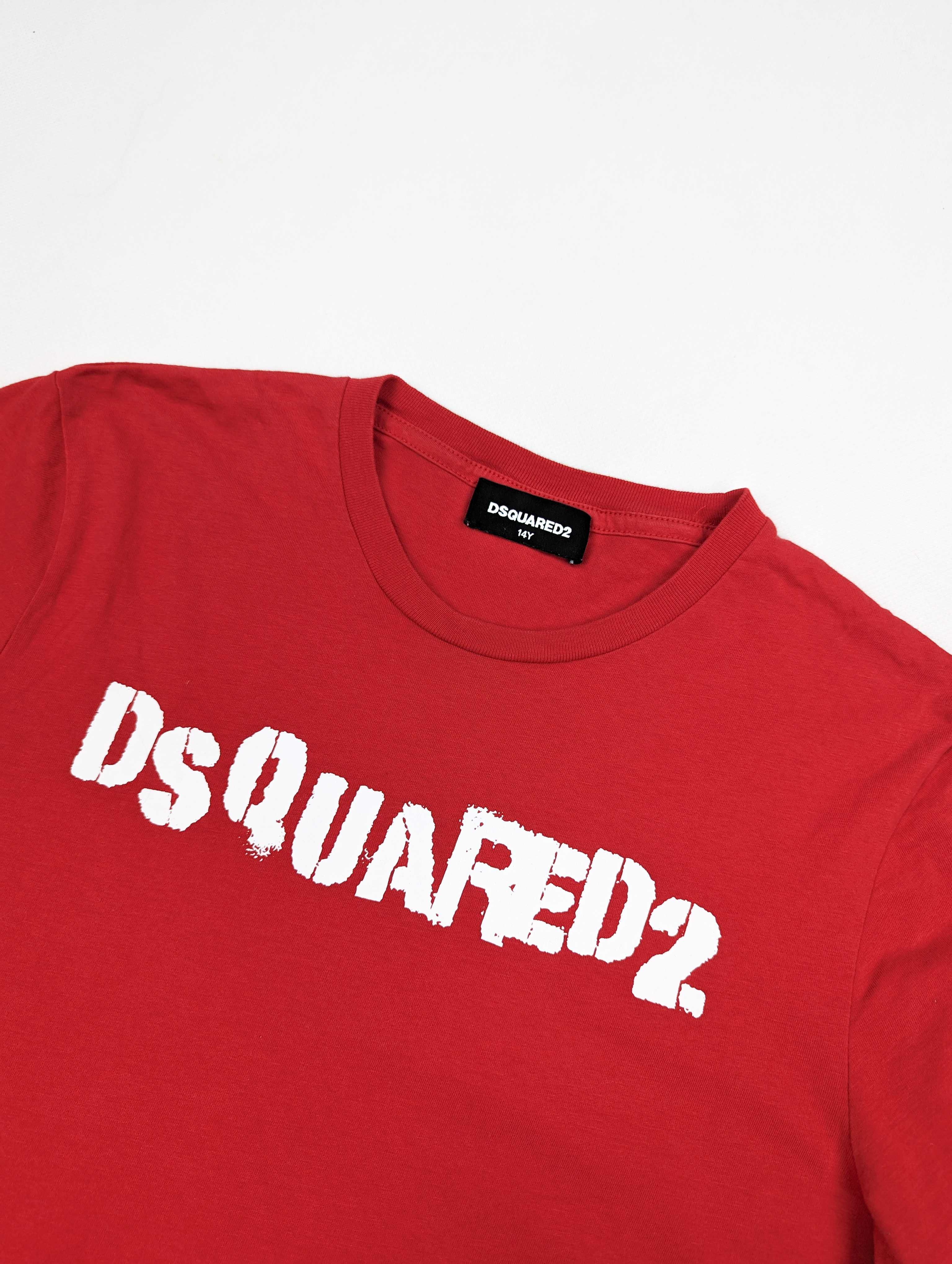 Dsquared2 czerwona koszulka t-shirt S logo
