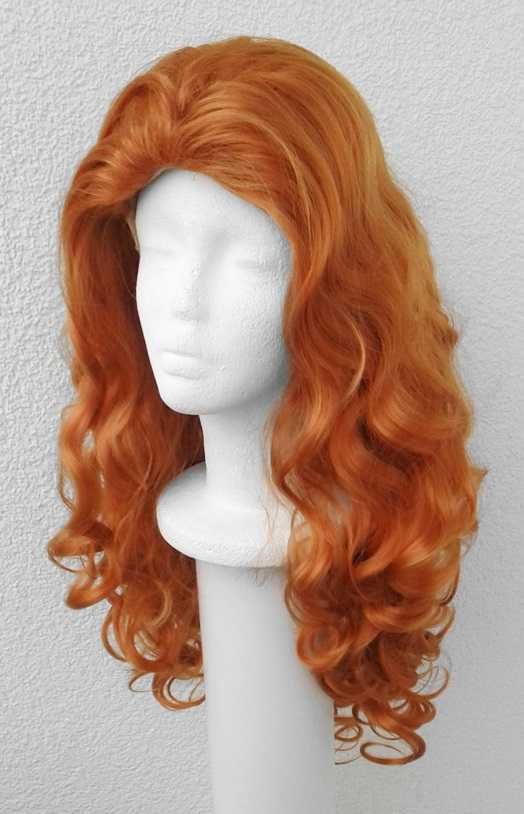 Merida Brave Waleczna lokowana ruda pomarańczowa peruka cosplay wig