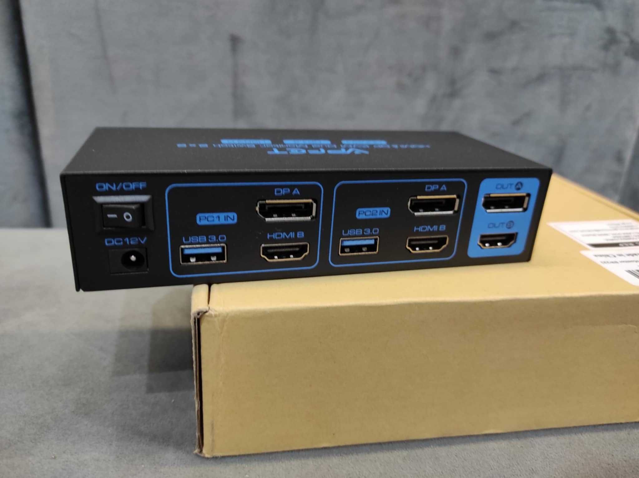 Przełącznik Switch HUP VPFET KVM HDMI dla dwóch monitorów