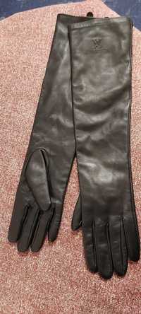 Шкіряні рукавички довгі