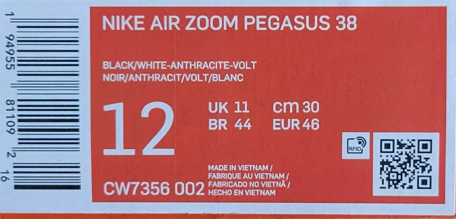 NOWE Sportowe buty męskie Nike Air Zoom Pegasus 38. Rozmiar 46