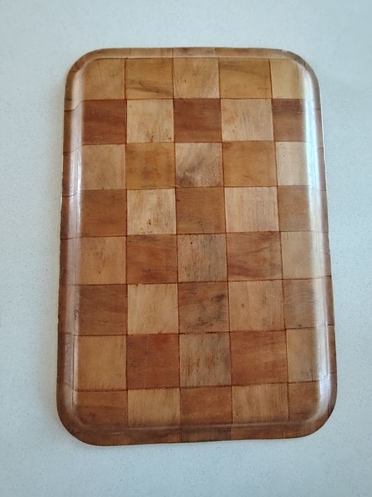 Tabuleiro madeira laminada vintage 33x48cm