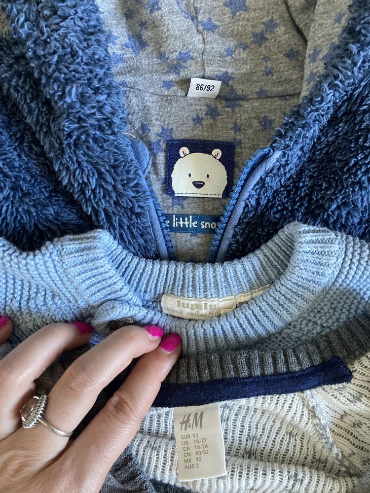 Paczka paka ubranka polar sweter hm Lupilu dla chłopca 86 92