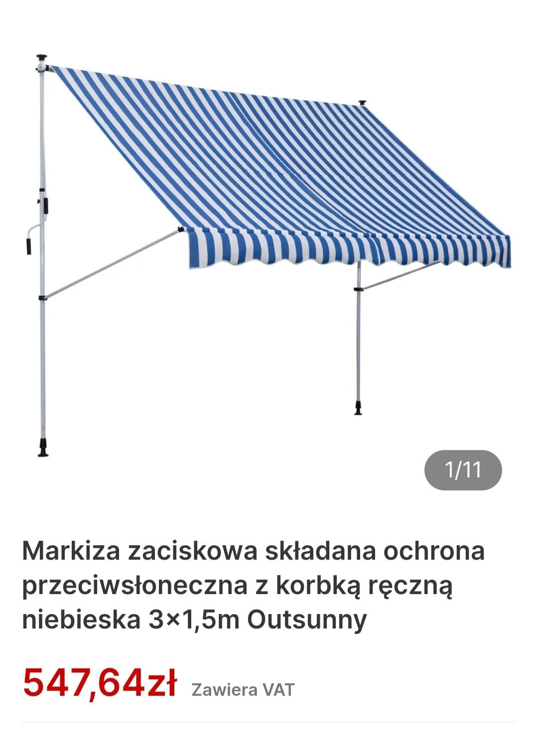 Markiza balkonowa 300x150, pasy