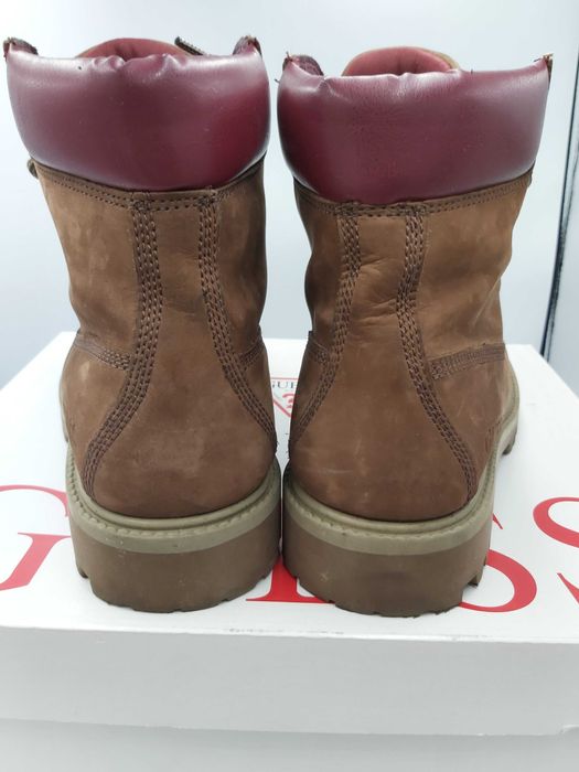 Glany botki GUESS trapery brązowe rozmiar 41 nubuk trzewiki