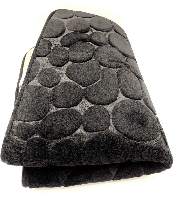 Mata łazienkowa antypoślizgowa czarna z pamięcią kształtu 43x61 cm