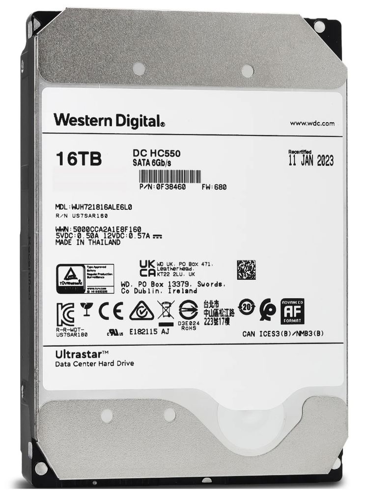 WD Ultrastar DC HC550 16TB