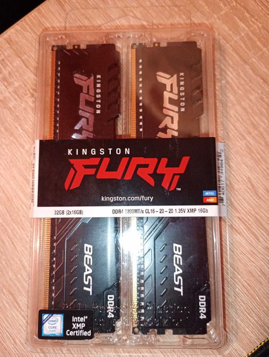 Модуль пам'яті  DDR4 32GB (2x16GB) 3200 Kingston Fury(KF432C16BBK2/32)