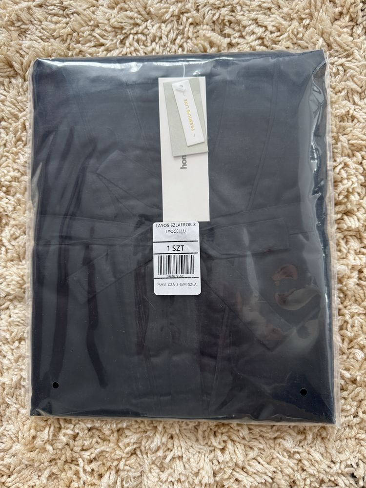 Home&You SZLAFROK Z LYOCELLU czarny kimono S M 36 58 nowy z metkami