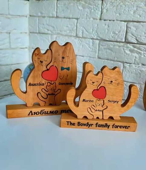 Іменні Сімейні Пазли Статуетки Сувеніри Милий Подарунок на Річницю