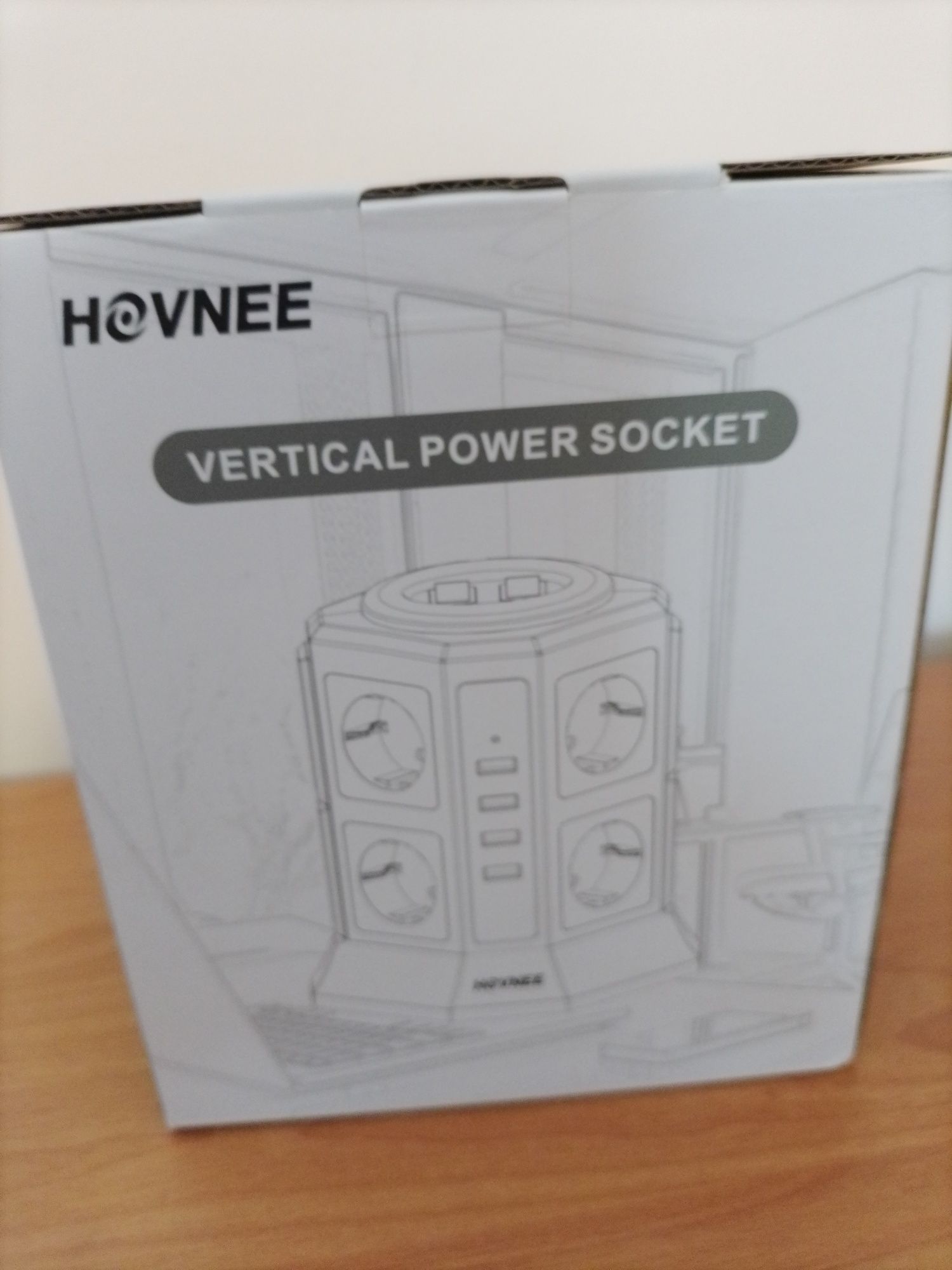 HOVNEE listwa zasilająca z 8 gniazd 2500 W/10 A, z 4 porty USb 5v/4.5A