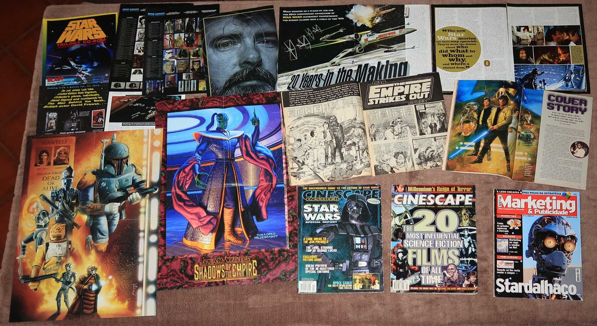 Conjunto Star Wars vintage revistas posters cartazes