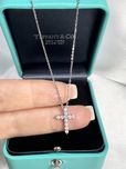 Золотий хрестик  з діамантами у стилі TIFFANY на ланцюжку
