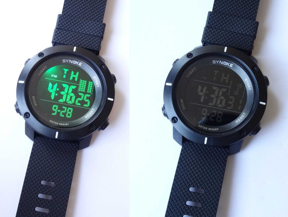 Czarny sportowy zegarek męski Synoke cyfrowy elektroniczny WR50m LED