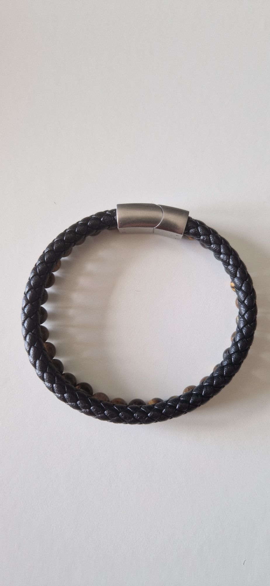 Pulseira homem dupla castanho e preto como nova
