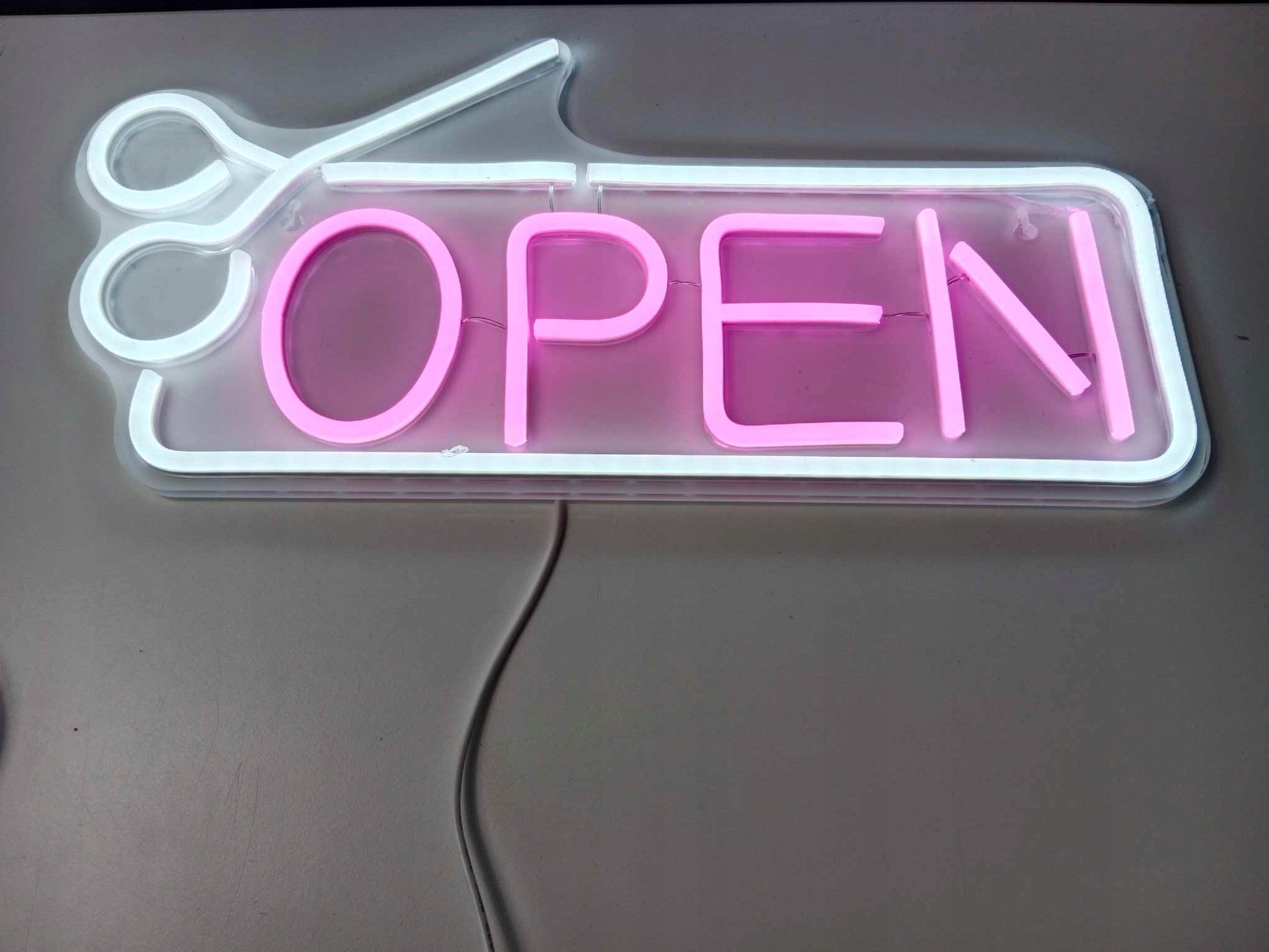 Neon na ścianę OPEN dekoracja wewnętrzna/zewnętrzna otwarte dekoracja
