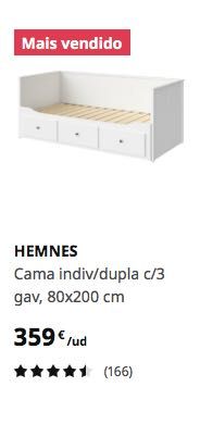 Cama individual a casal Hemnes IKEA