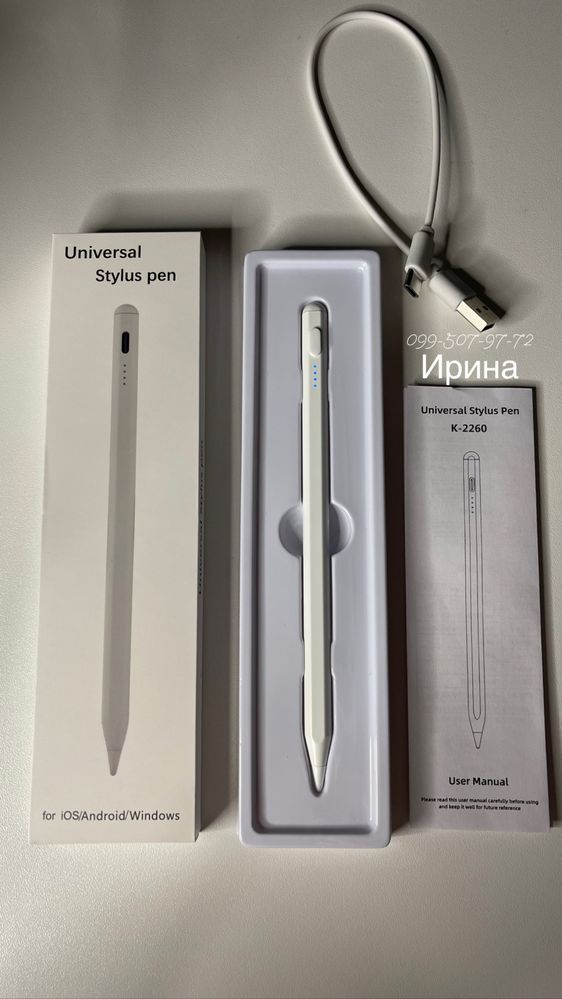 Стилус универсальный Universal Stylus pen K-2260 Charged Type-C white