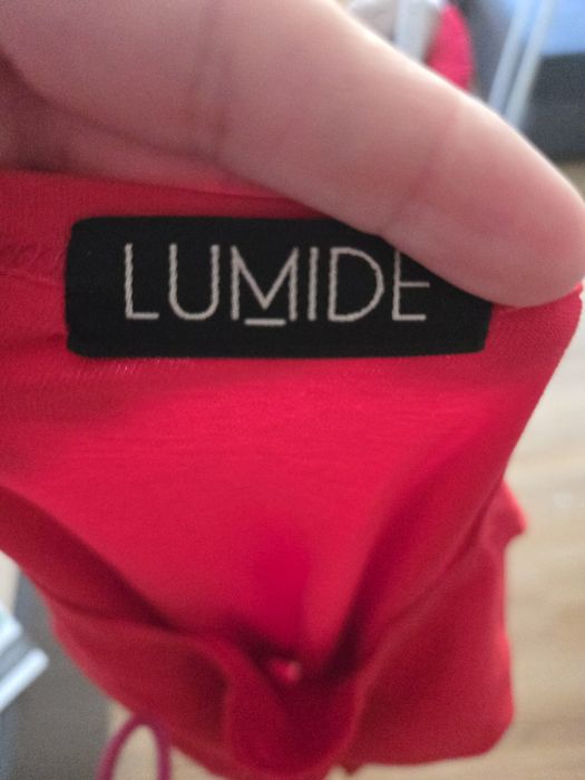 Czerwona, elegancka sukienka ciążowa, LUMIDE one się (m-xl)