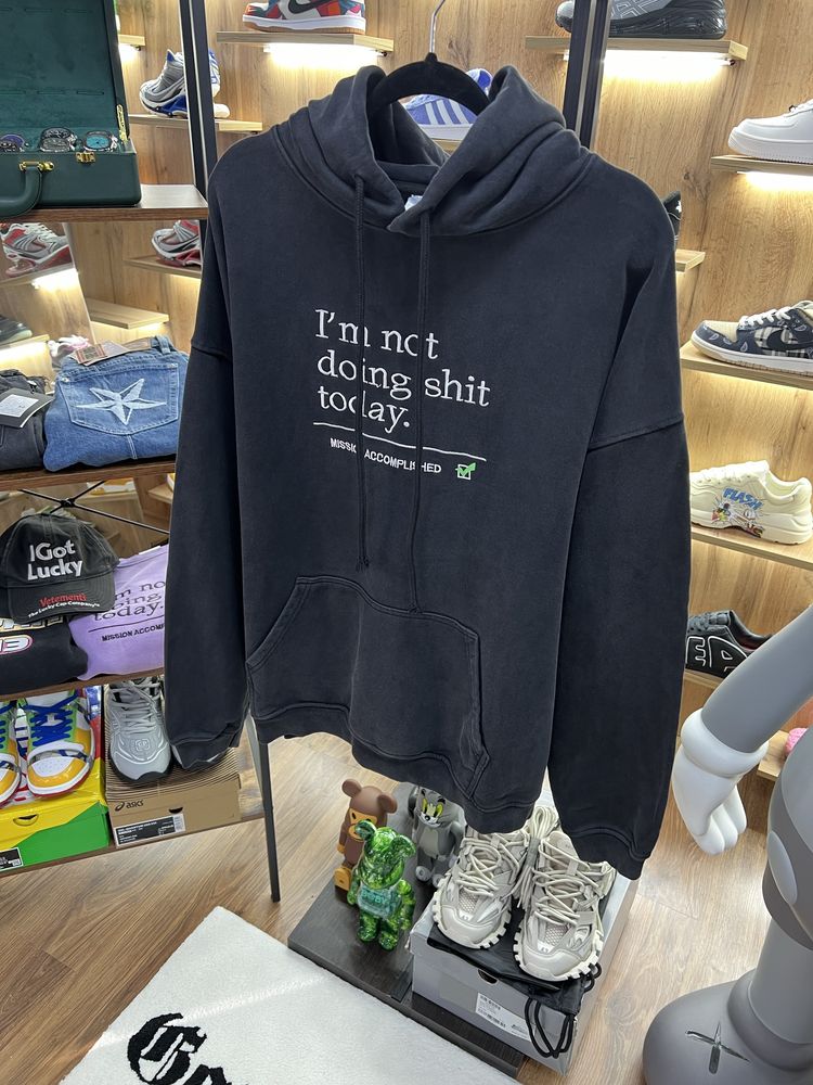 Худі Vetements Not Doing Shit Today Faded Black