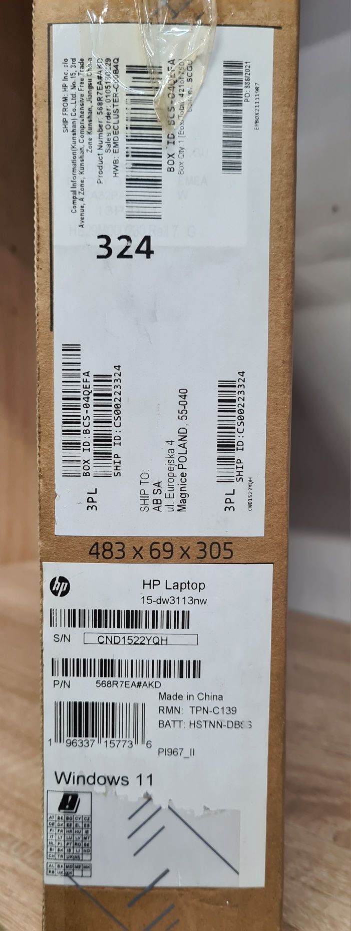 Laptop HP -15-DW3113NW 15.6 I5 -1135G7 8GB RAM 512 GB SSD Windows 11