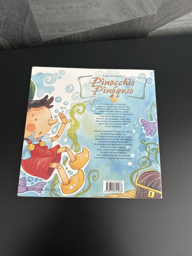 Pinóquio - Pinocchio de Arianna Candell inglês e português bilingue