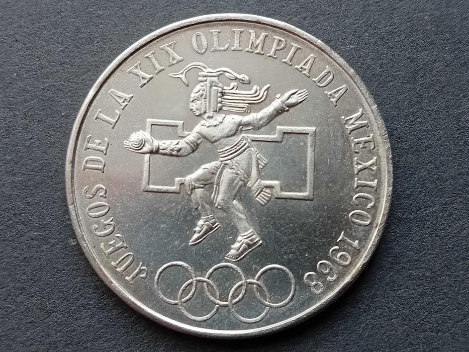 1 moeda de 25 pesos prata México 1968 nova