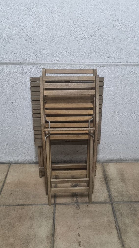 Mesa madeira de jardim com 2 cadeiras
