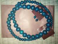 Conjunto Colar + Brincos Azul Marinha