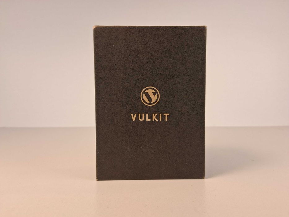 E023 Portfel VULKIT Aluminiowy Etui Na Karty Skórzane Czarny