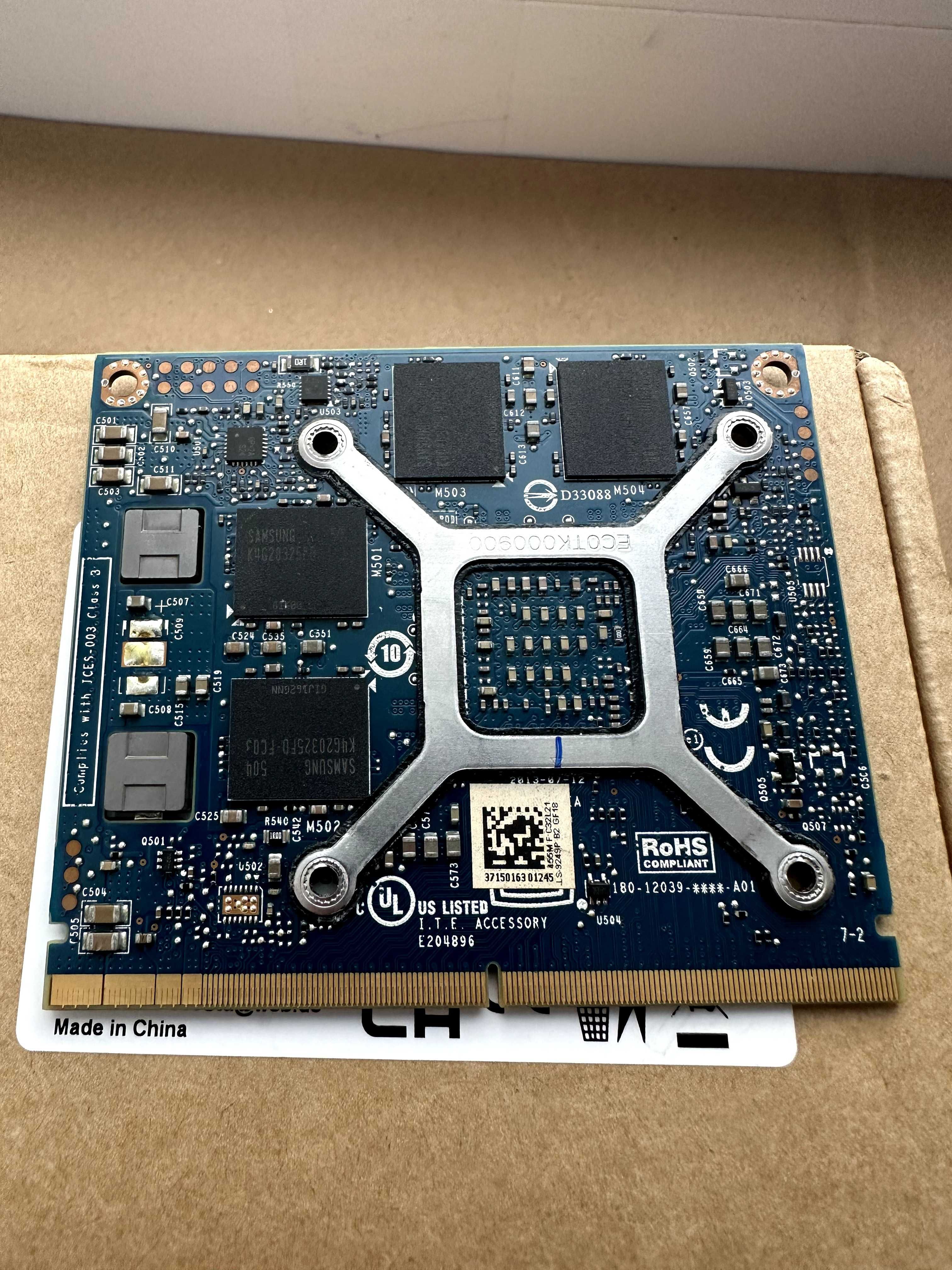 Видеокарта от iMac a1311 a1312 Nvidia k2100m 2gb + прошивка под мак
