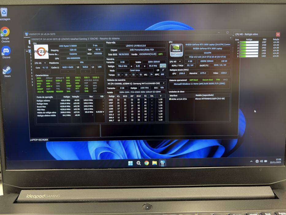 Lenovo IdeaPad Gaming 3 RTX3050 Ryzen5 5600H