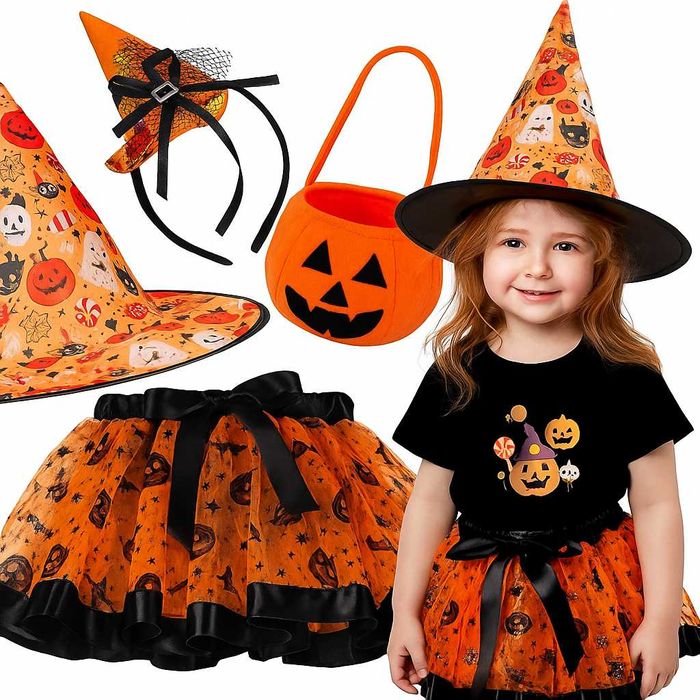 strój kostium halloween wiedźma zestaw
