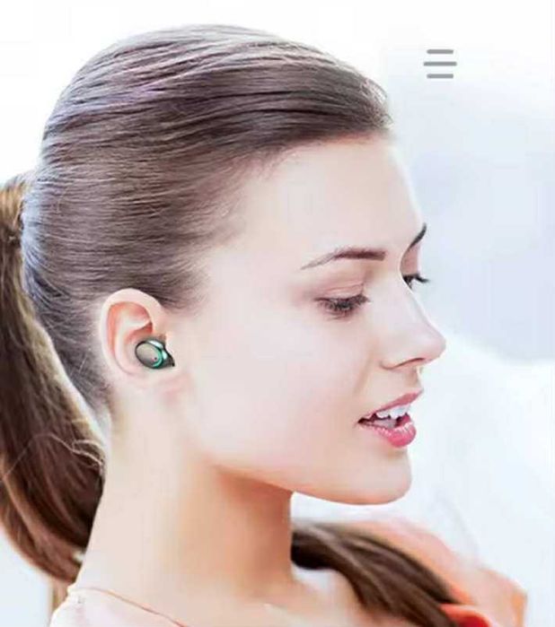 SŁUCHAWKI bezprzewodowe douszne bluetooth z etui powerbank I dotykiem