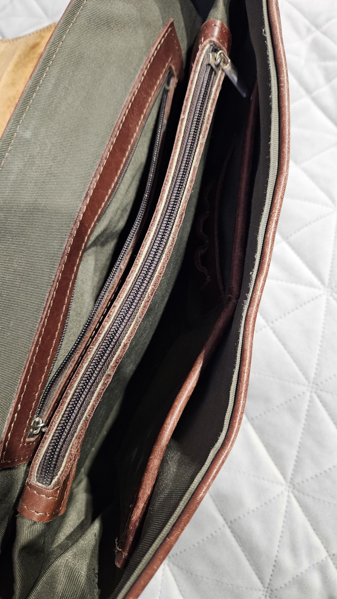 Torba skórzana listonoszka barelly bags vintage hand made