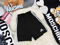 Adidas - oryginalne czarne sportowe szorty lampas r 176