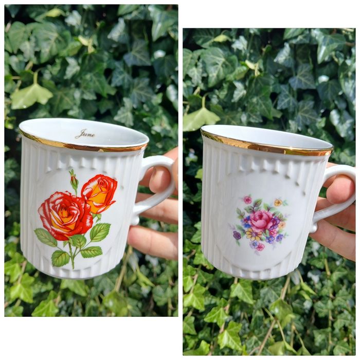 Горнятка кружки чашки Чехословакия Мейсенский букет посуда фарфор