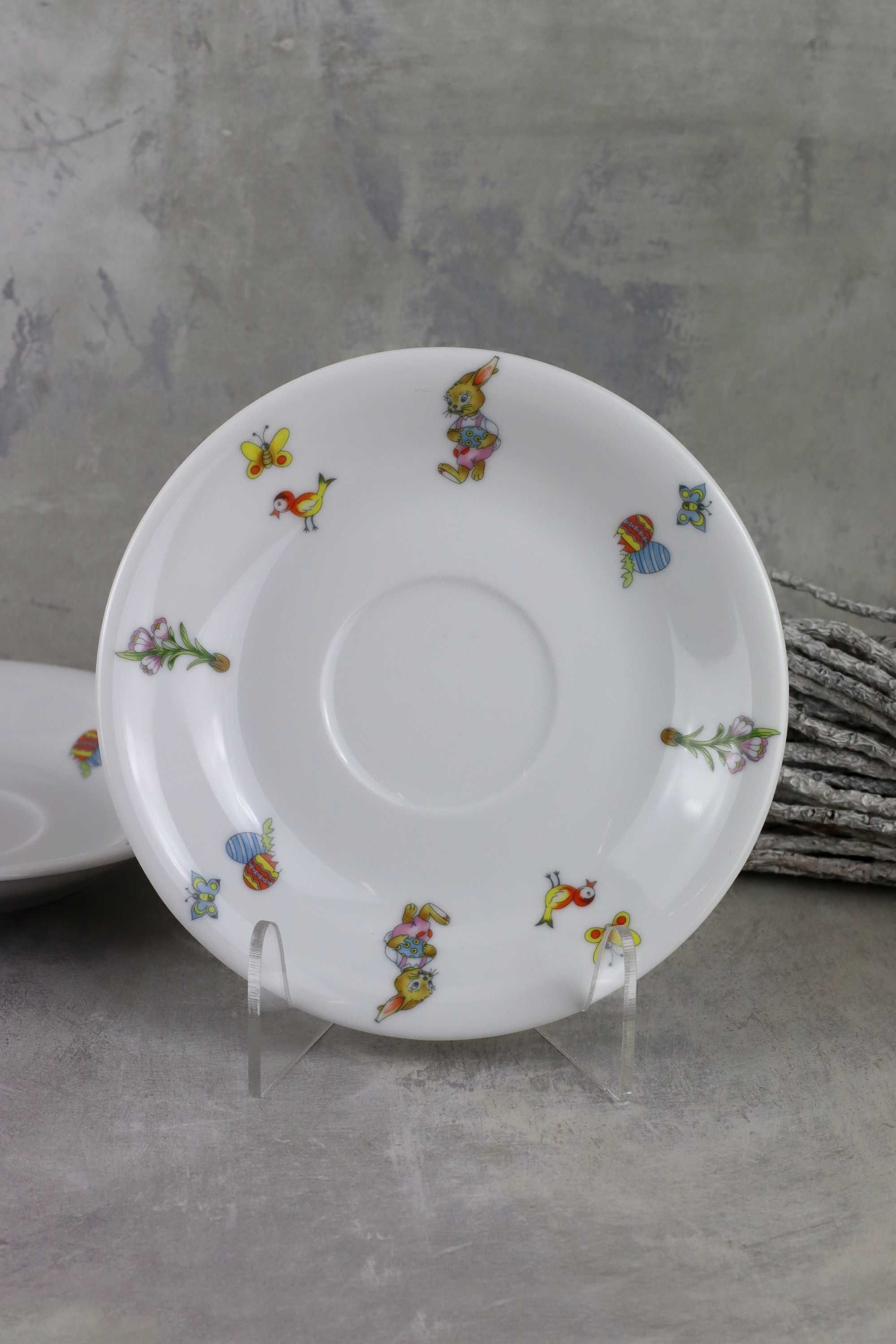 Zestaw dwóch talerzyków Bogucice porcelana zając Wielkanoc