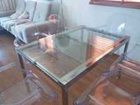 Stół  rozkładany - metal, hartowane szkło