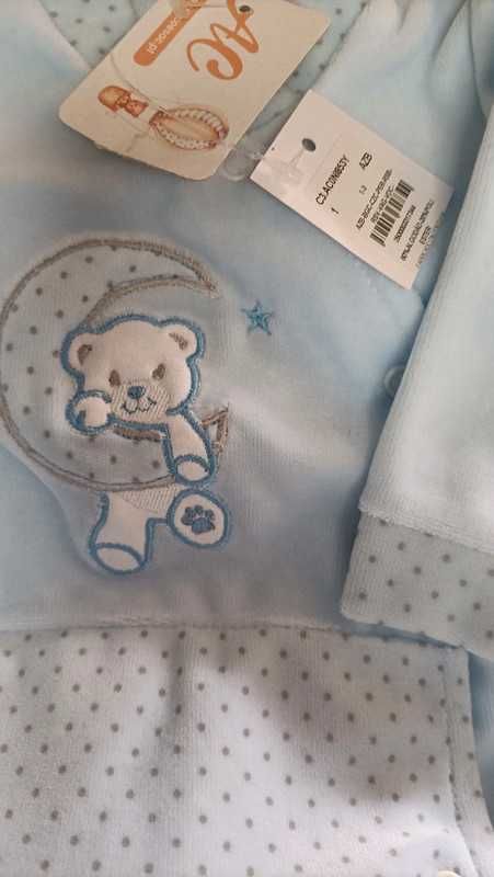 Babygrow Veludo Azul 1M NOVO