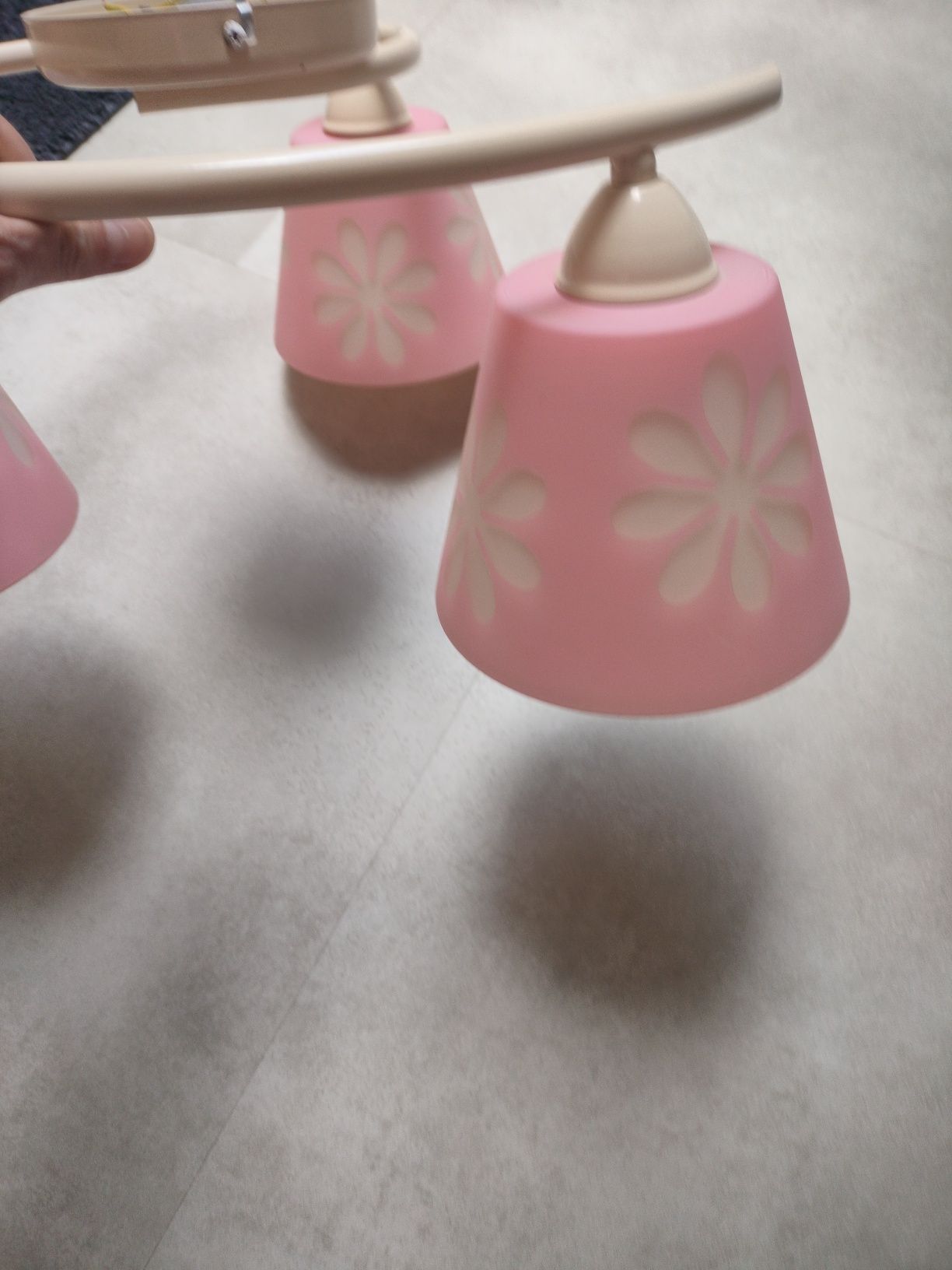 Żyrandol różowy kwiaty Aldex lampa sufitowa