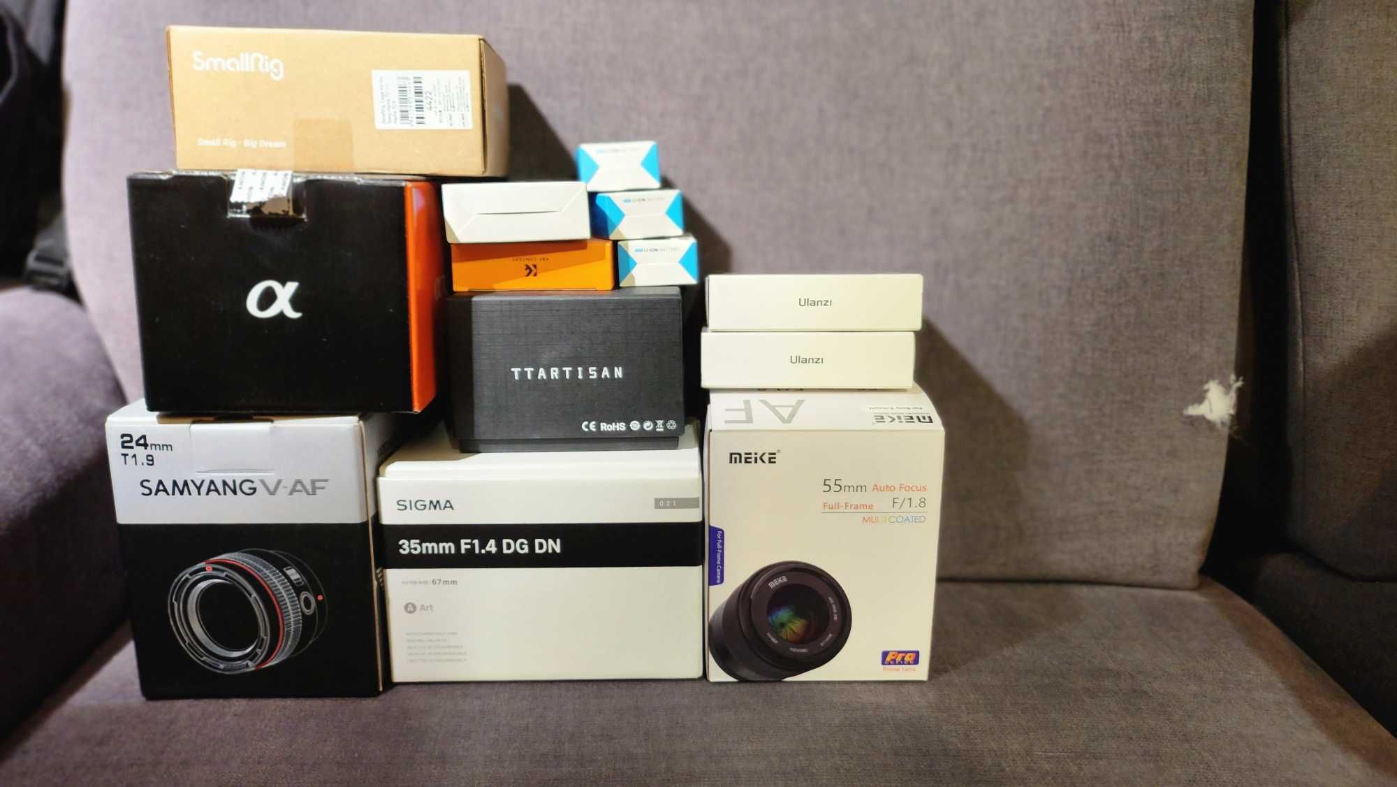 Sony A7Cii, 24mm, 35mm, 55mm, 75mm, akcesoria