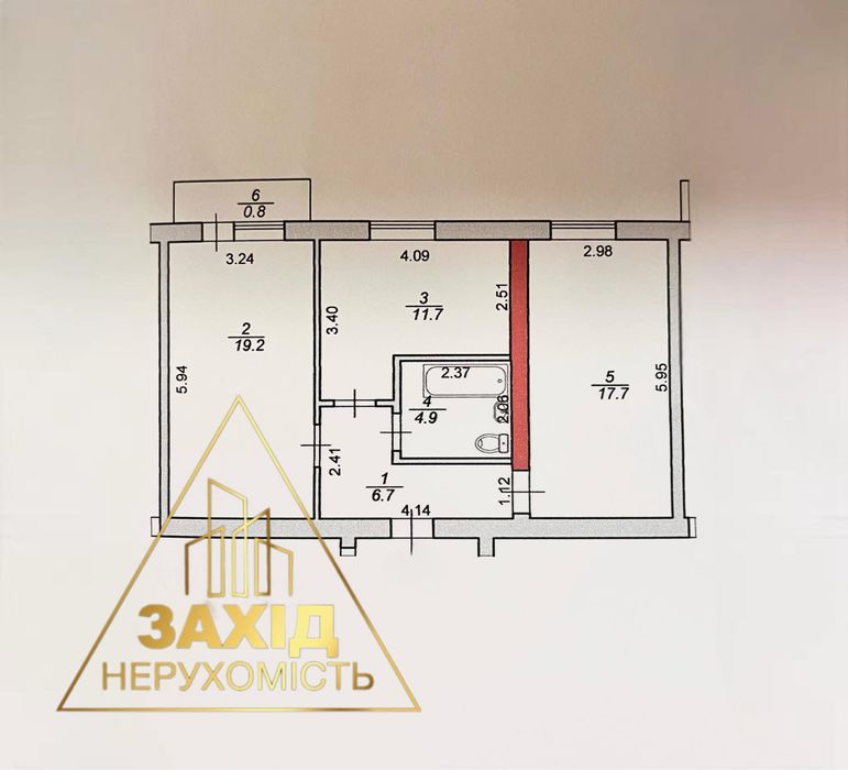2 кімнатна Новобудова 2 поверх