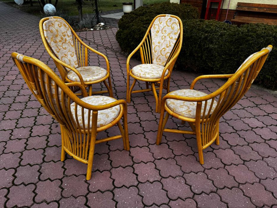 fotel bujany wypoczynek rattanowy bambusowy bujak relaks krzesło