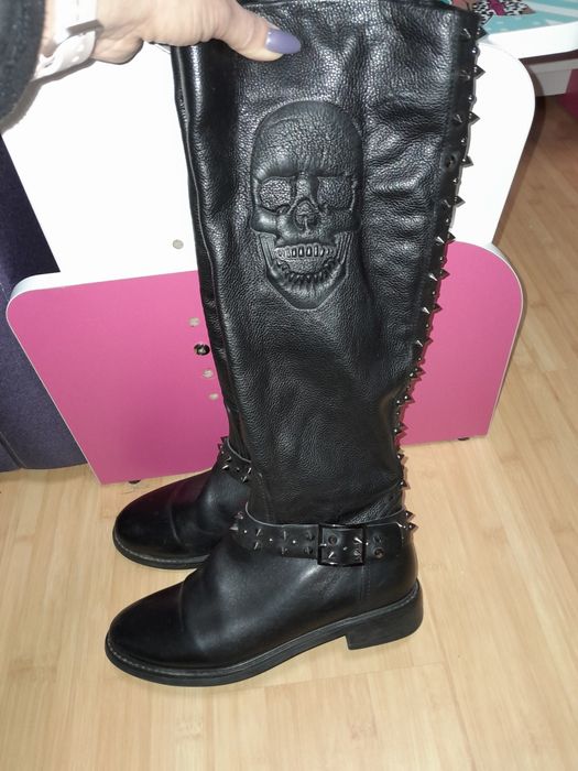 Шкіряні сапожки PHILIPP PLEIN Італія37 розмір