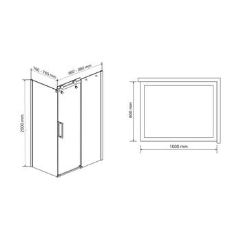 Kabina prysznicowa Alexa durasan 100 x 80 x 200 Kabi złota Gold
